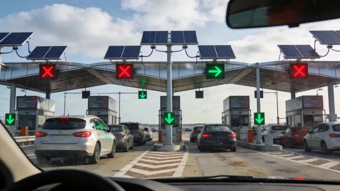Toll Station Solar Lane Control Signals