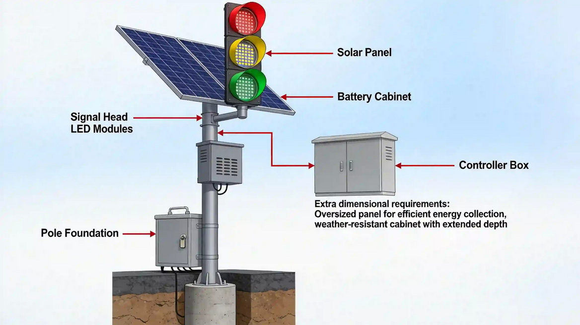 Solar Traffic Light System Structure