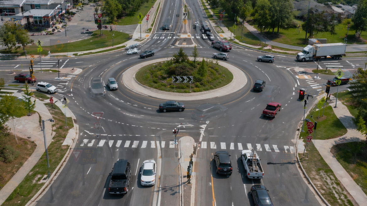 Traditional Traffic Circle With High Speeds