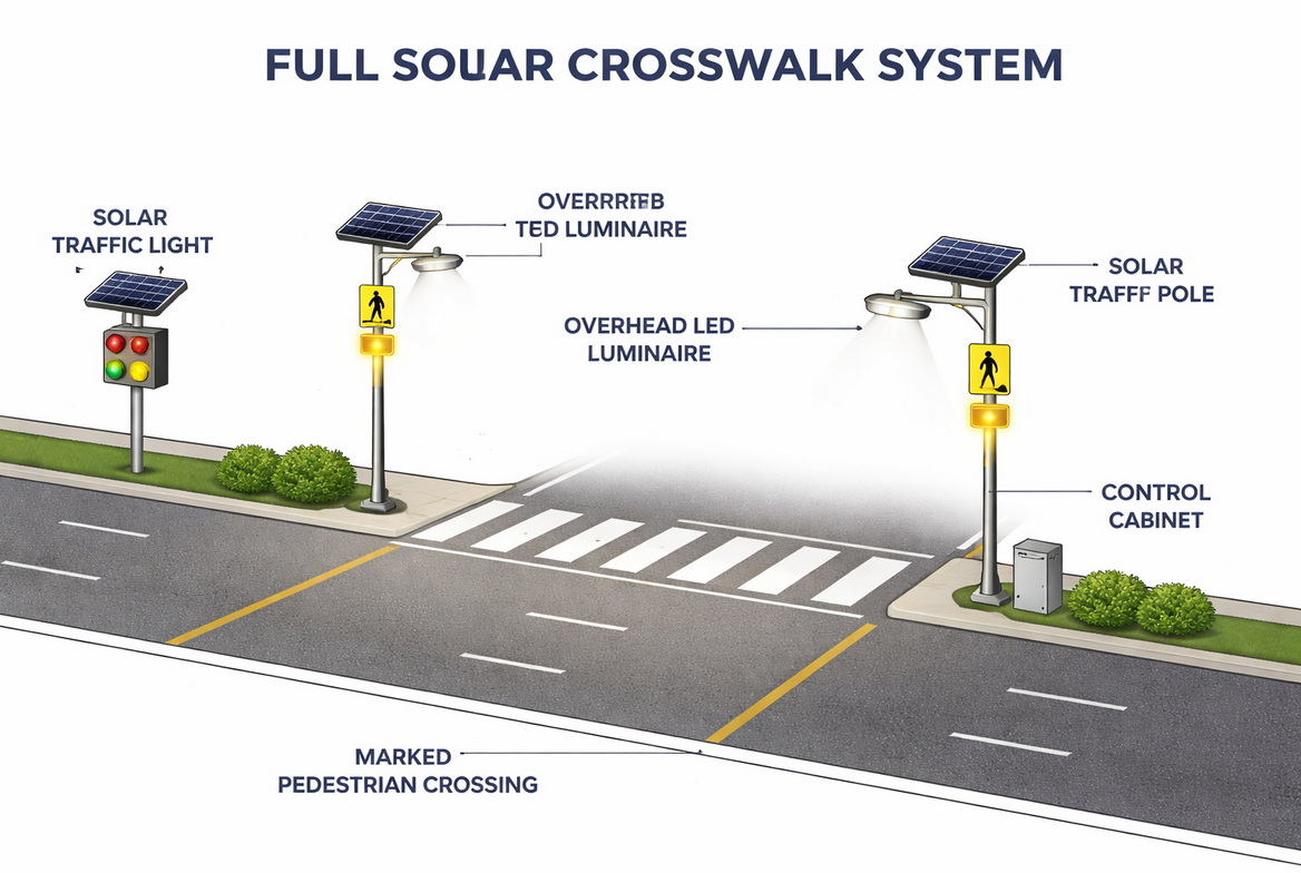 Solar Powered Crosswalk System Layout
