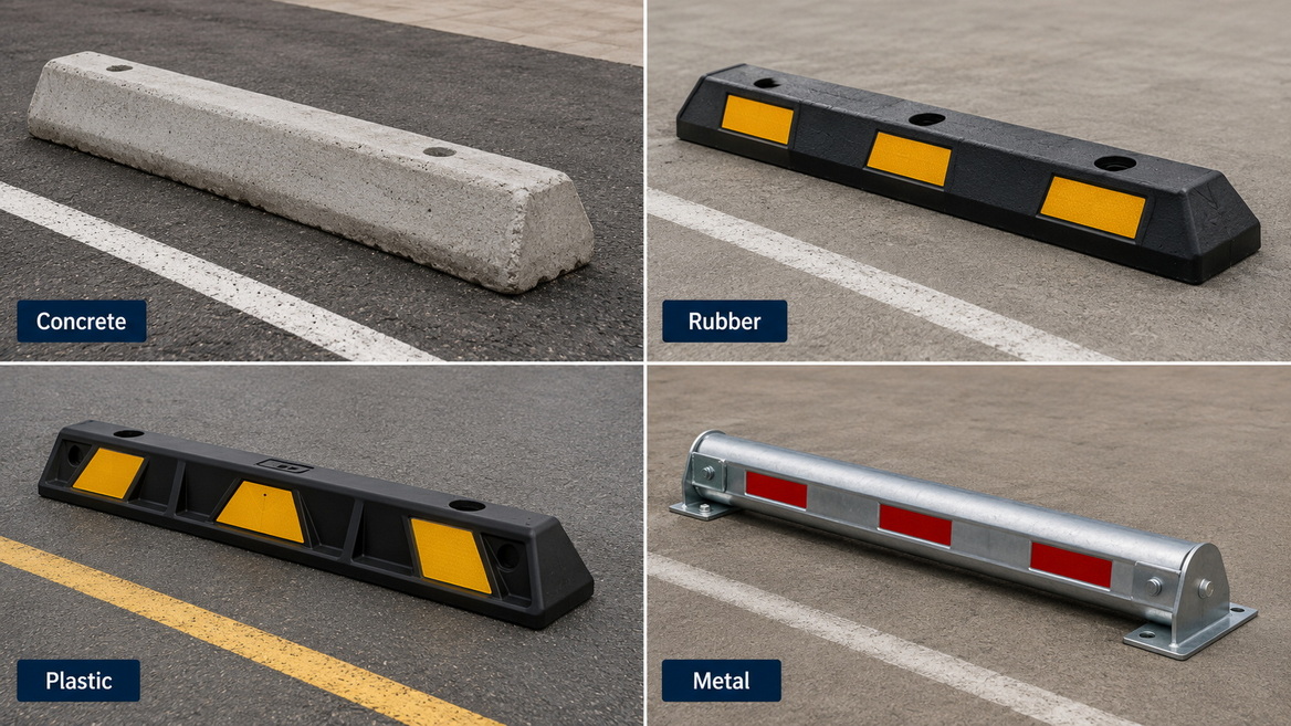 Wheel Stop Materials Comparison