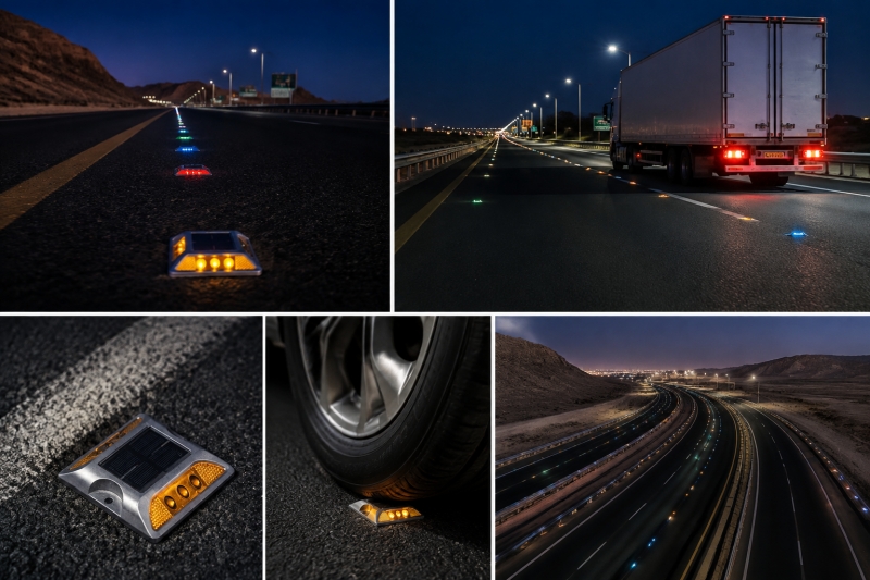 Highway Solar Road Studs for High Temperatures and Heavy Loads