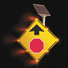 Solar Traffic Road Stop Ahead Signs