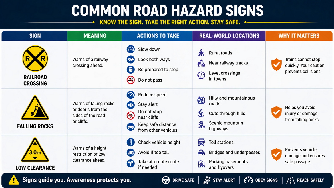 Road Safety Signs Comparison Table