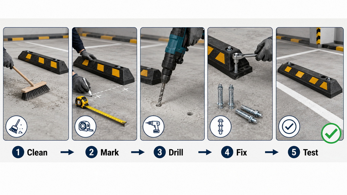 Wheel Stopper Installation Steps
