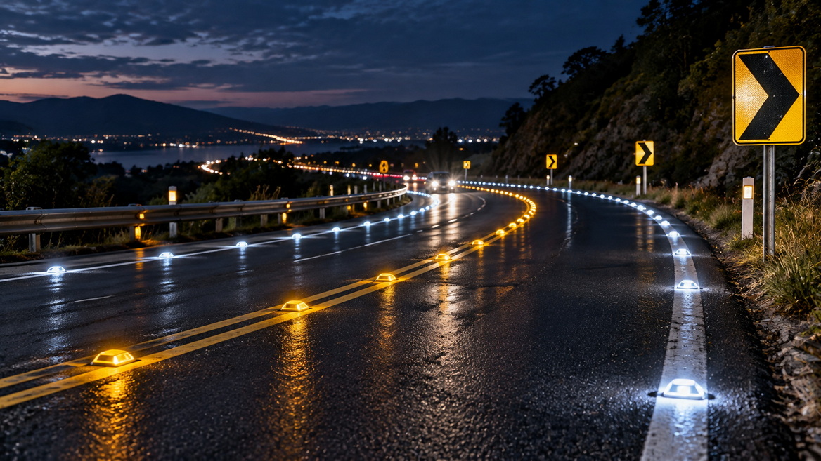 Night Highway Curve Solar Road Markers.jpg