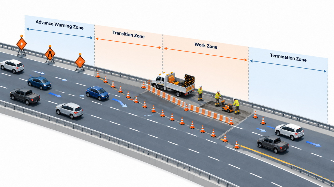 Temporary Traffic Control Zone Diagram