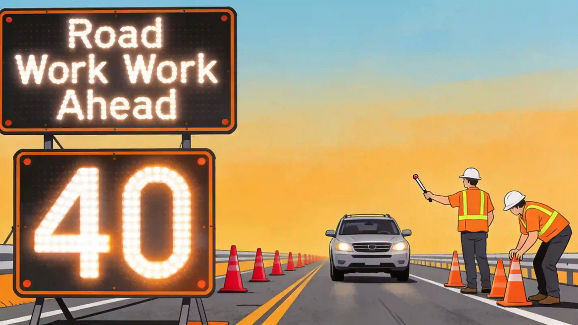 Highway Work Zone Safety Signs