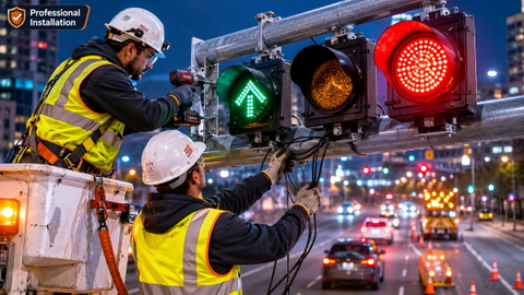 LED Traffic Signal Installation On Mast Arm.jpg