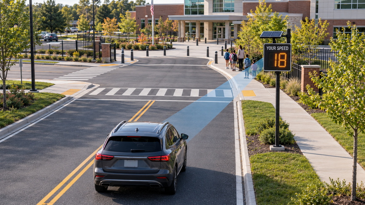 Radar Speed Sign Placement Near School Crossings