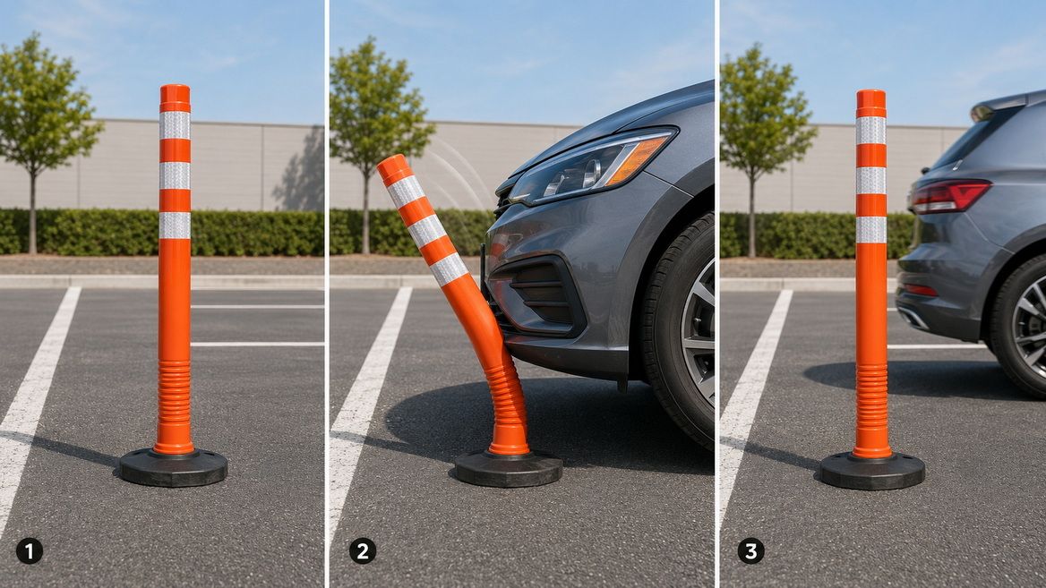 Flexible Delineator Post Impact Recovery