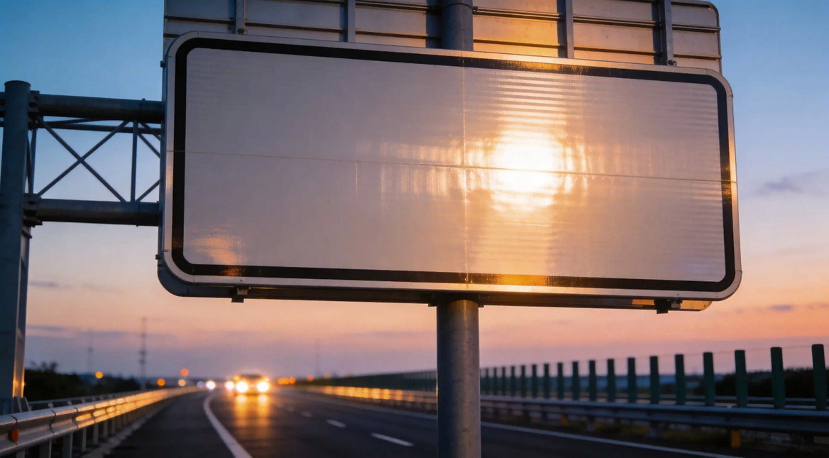 Road Sign Sheeting On Highway Sign