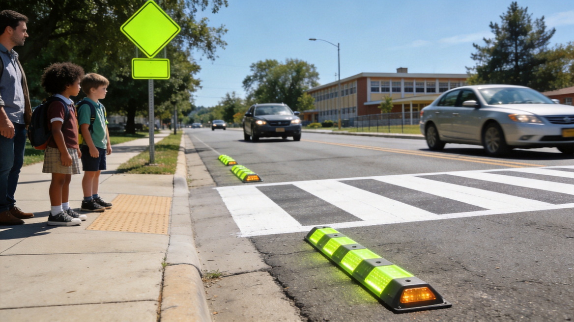 School Zone Fluorescent Yellow Green Visibility