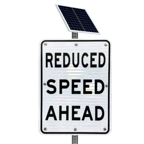 Solar Reduced Speed Ahead Signs