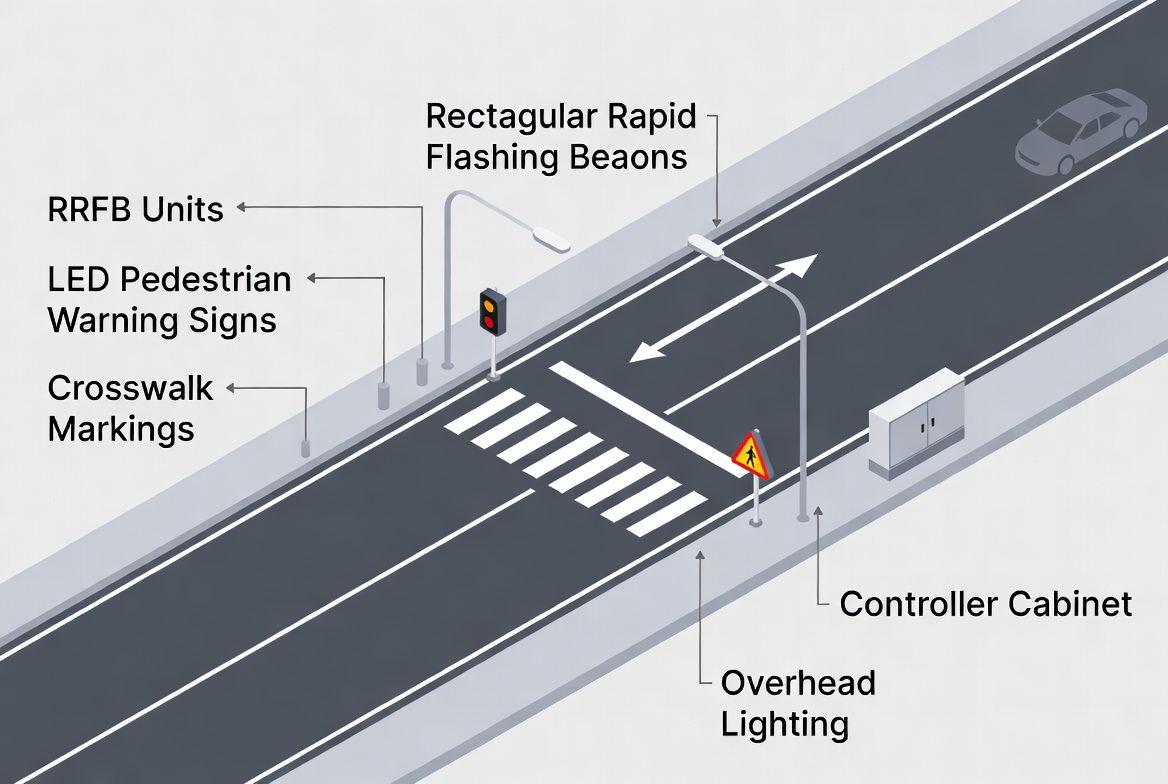 Pedestrian Crossing System Diagram