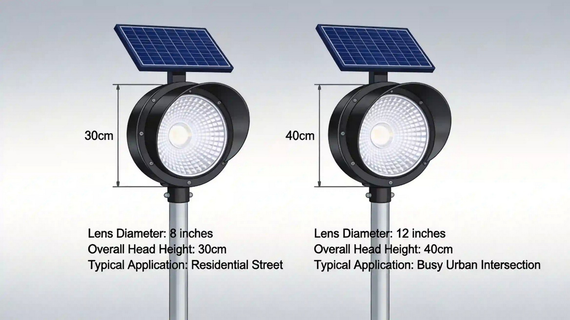 Solar Traffic Light Size Comparison