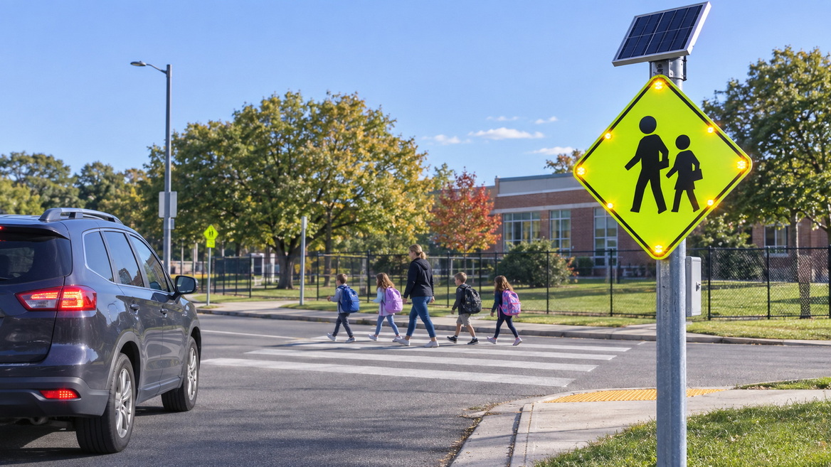 Solar LED School Crossing Sign