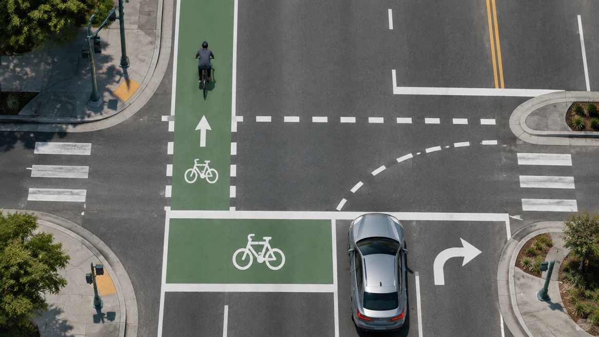 Green Bike Lane Intersection Safety