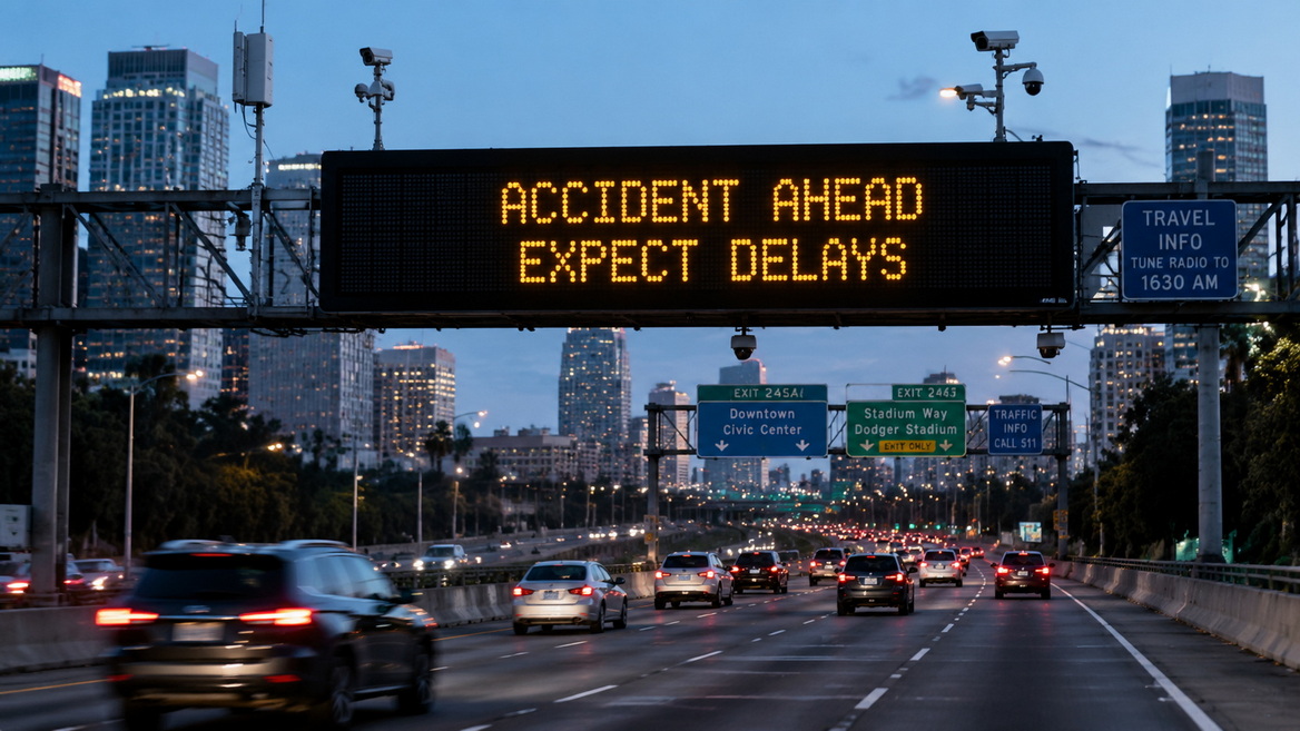 Variable Message Sign In Smart City Traffic