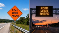 //inrorwxhlmlnlj5p.ldycdn.com/cloud/prBpnKnklrSRqlmlmrikkp/Road-Work-Ahead-Sign-Vs-LED-Traffic-Sign.jpg