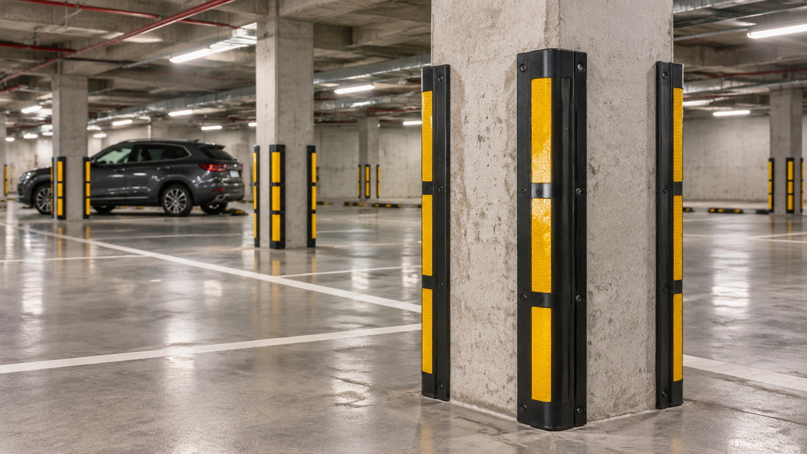Rubber Corner Guards in a Modern Parking Garage.jpg